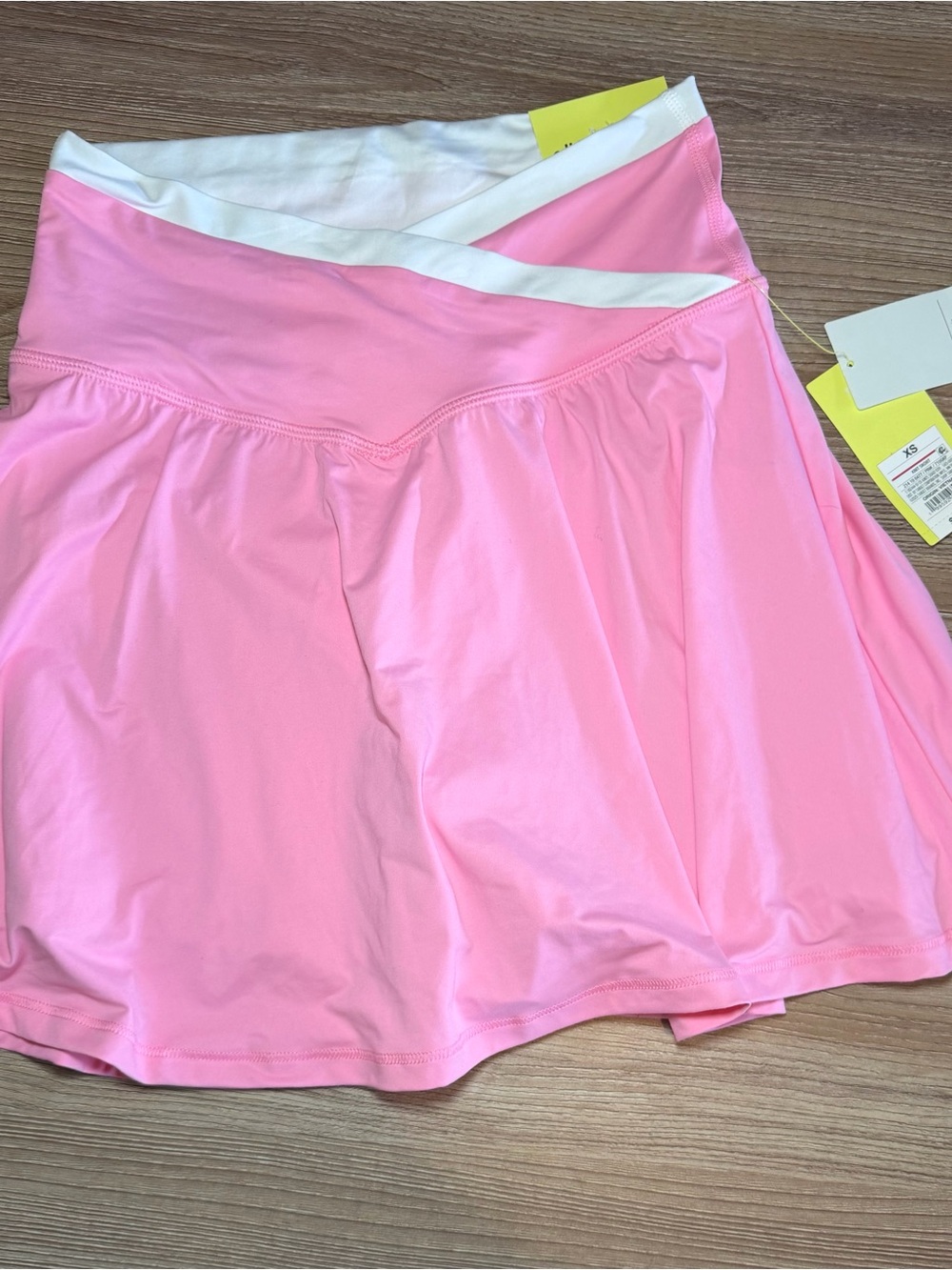 Pink Skater Athletic Skirt with White Waistband
